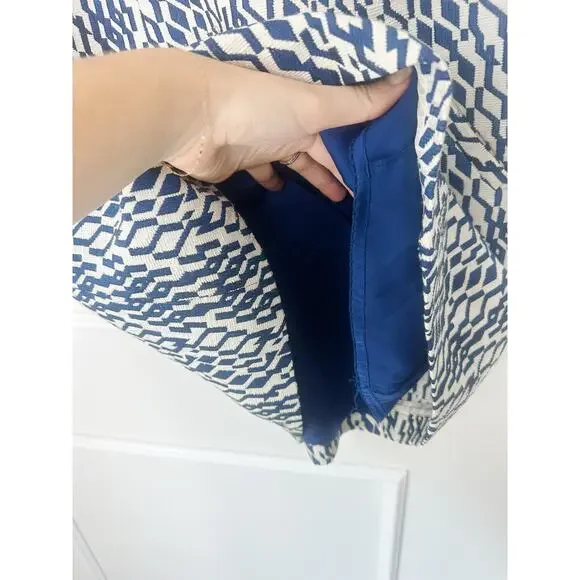 Anthropologie Beaded Blue and White Maison Souers Dress Size 4 Petite - Picture 10 of 11